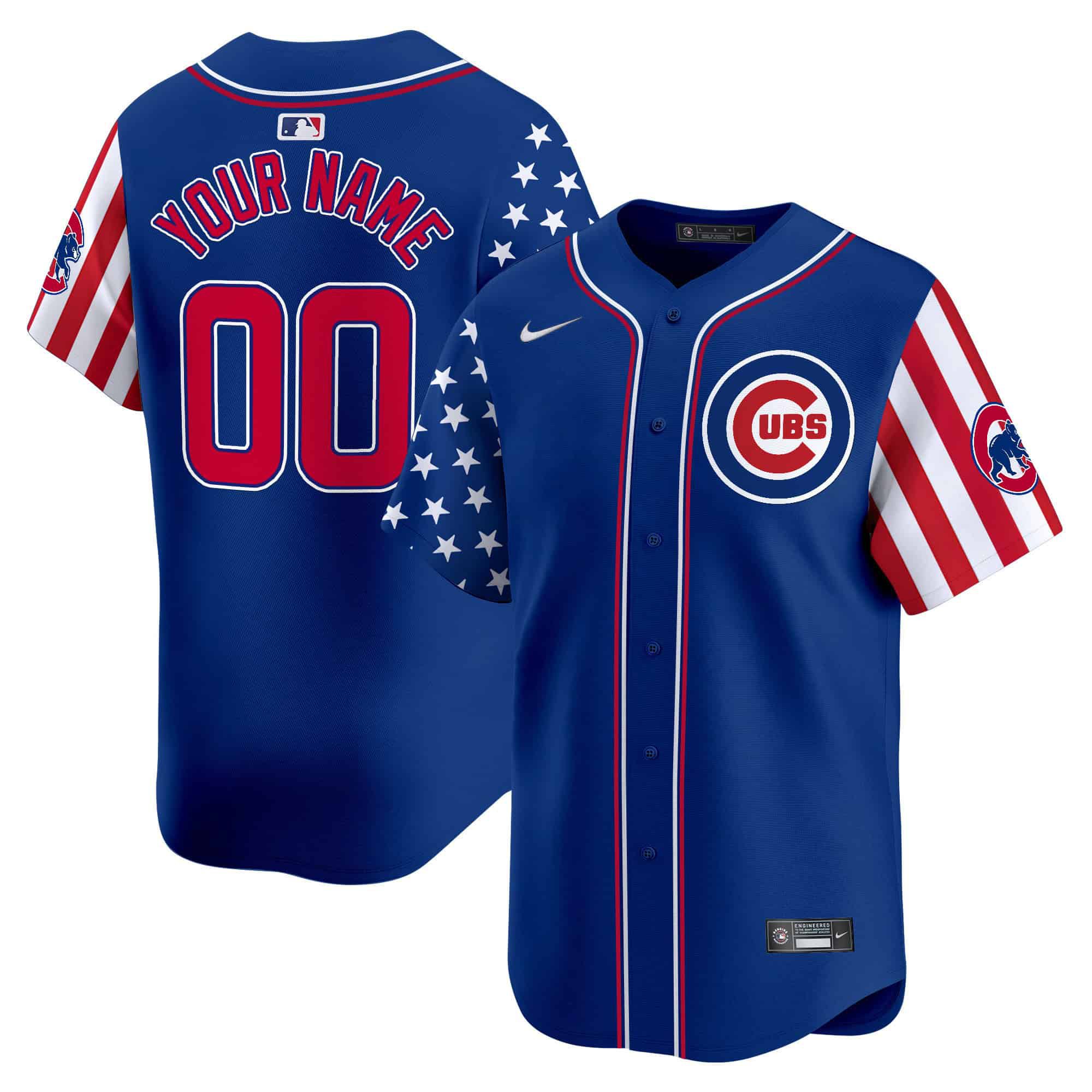 Men Chicago Cubs Blue Nike 2024 Independence Day Vapor Premier Limited Custom MLB Jersey->customized mlb jersey->Custom Jersey